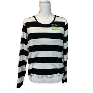 Womens Beetlejuice Striped Long Sleeve Tee